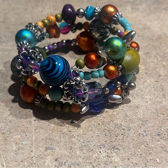 90’s, Y2K, Faux, Costume, Estate Jewelry, Multi Color, Beaded Bracelet - Picture 2 of 3